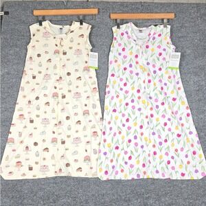 Hudson Baby Set of 2 Sleeping Bag 12-18M 100% Cotton Cupcake Tulip Sleep Sack